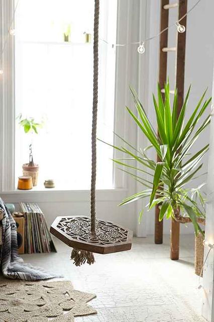 Carved Wood Indoor Swing - Urban Outfitters