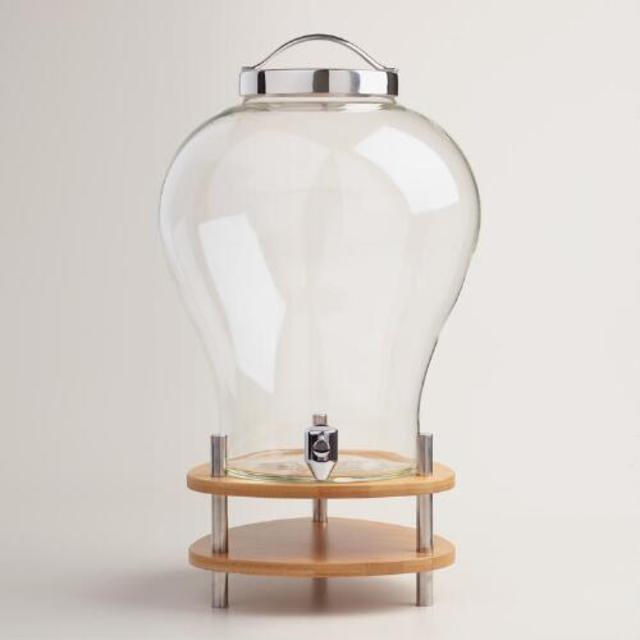 Glass and Bamboo Hot Drink Dispenser