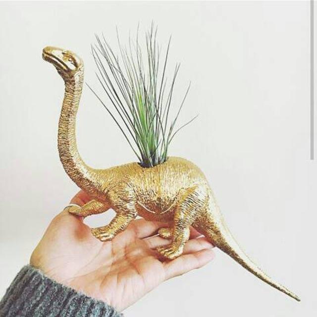 Dinosaur Planter in GOLD // Indoor Planters