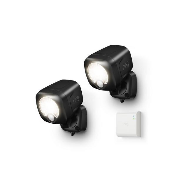 Ring Smart Lighting – Spotlight, Battery-Powered, Outdoor Motion-Sensor Security Light, Black (Starter Kit: 2-pack)