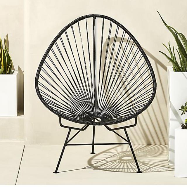 acapulco black egg outdoor chair