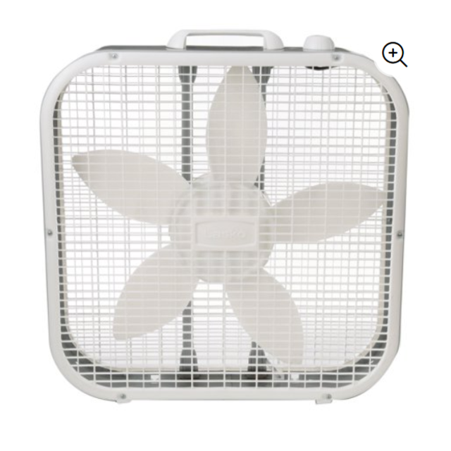 Lasko 20" Box 3-Speed Fan, Model #B20200, White