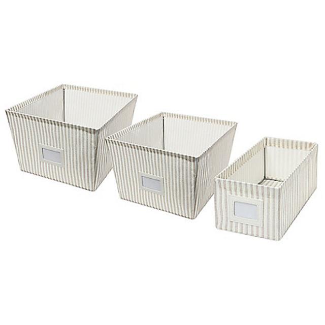 Large Canvas Tote Bin in Stripe