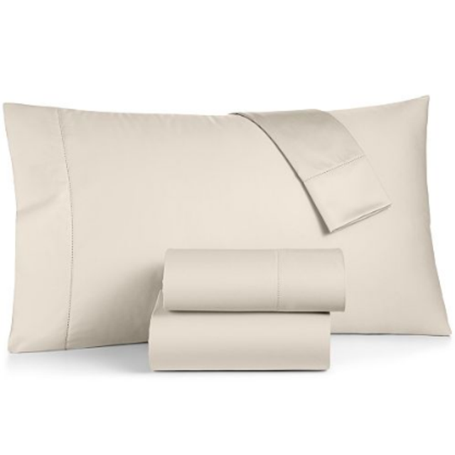 Color: IVORY. Size: QUEEN Solid Sheet Sets, 550 Thread Count 100% Supima Cotton, Created for Macy's
