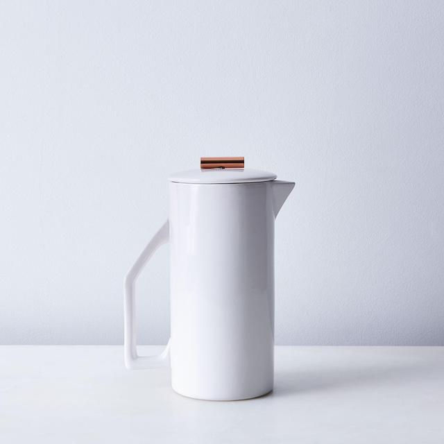 Ceramic French Press - gloss white
