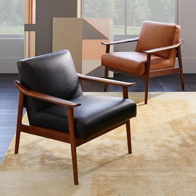 West Elm Mid-Century Leather Chair