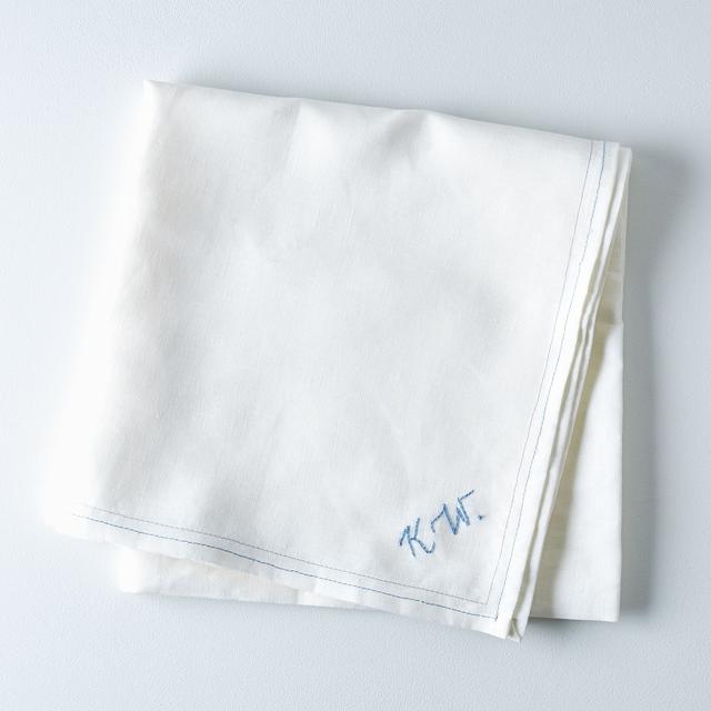 White Linen Tablecloth with Monogram Option