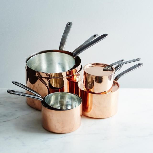 Vintage Copper English Saucepan, Mid 19th Century
