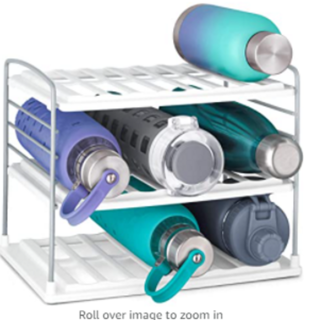 YouCopia UpSpace Water Bottle Organizer, 3-Shelf, White