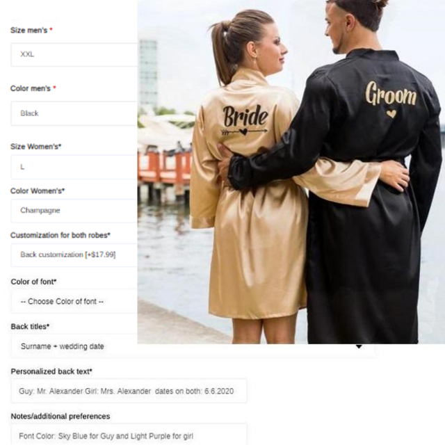 Honeymoon Robes! Please bring to wedding as gift if purchased :)