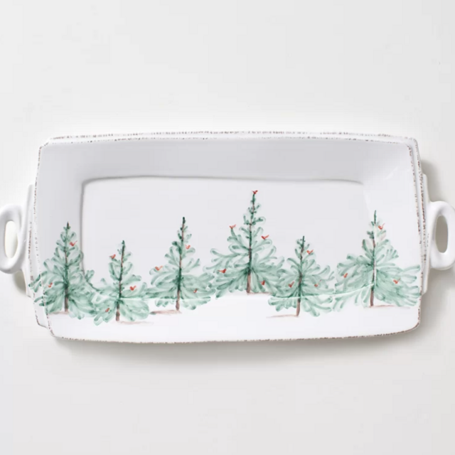 Lastra Holiday Handled Rectangular Platter