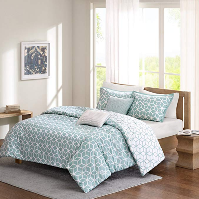 Alexa Reversible 5-piece Duvet Cover Set - Turquoise