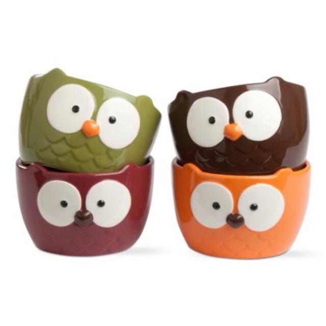 tag Autumn Owl Bowl Set Of 4 Multi-harvest