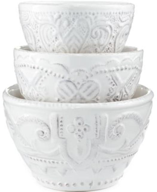 Maison Versailles Blanc Set of 3 Nesting Bowls