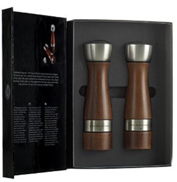 Cole & Mason Oldbury Wooden Salt and Pepper Mill Set with Gift Box, Brown