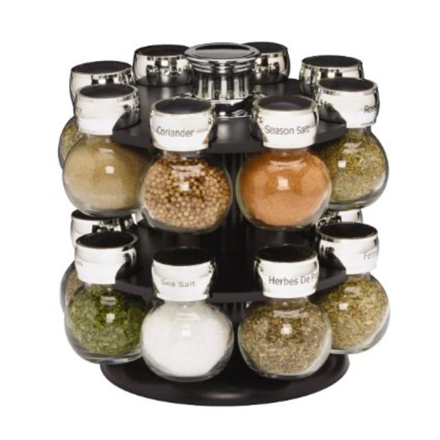 Kamenstein Ellington 16-Jar Spice Rack with Free Spice Refills for 5 Years