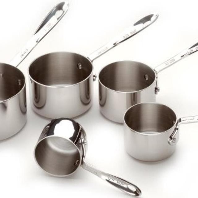 All-Clad 59917 Stainless Steel Measuring Cups Cookware Set, 5-Piece, Silver