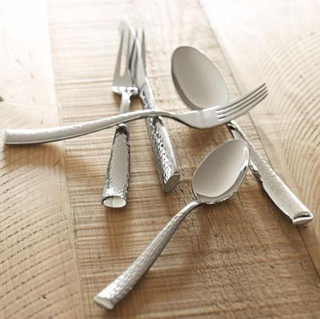 Shiny Hammered Flatware 20-piece set