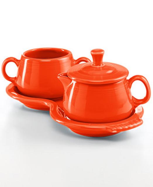 Fiesta Poppy Sugar and Creamer Set