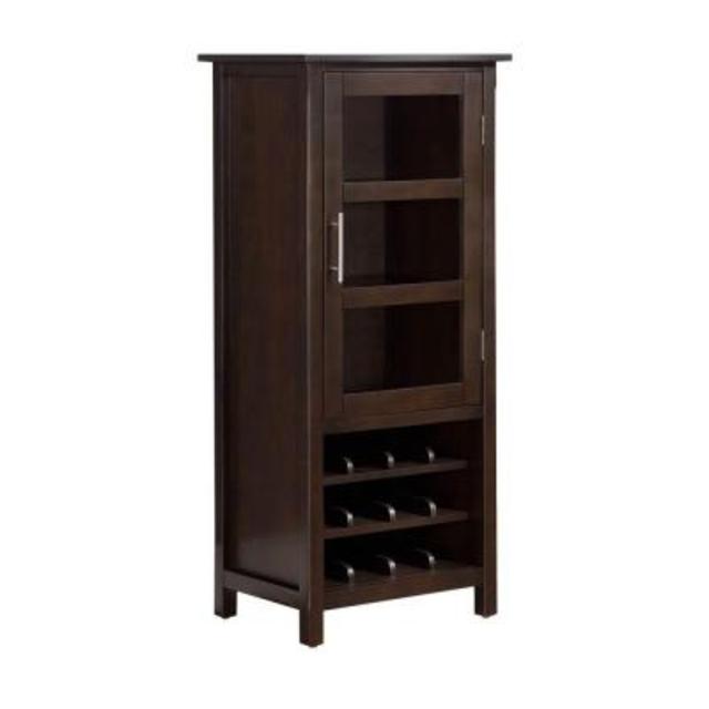 Avalon 50 in. H 12 Bottle Wine Rack with Storage in Tobacco Brown