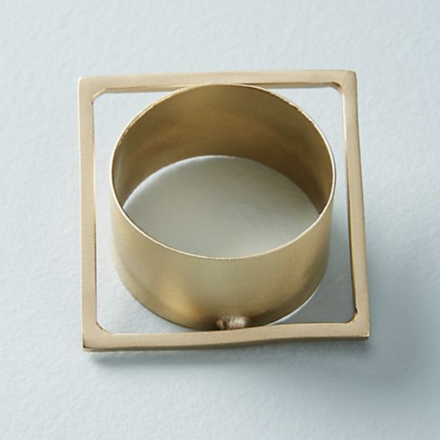 Squared Brass Napkin Ring