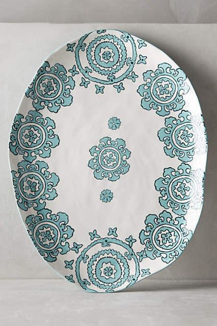 Gloriosa Serving Platter - Large, Teal