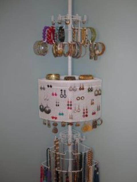 Organizing Corner Jewelry Organizer by Longstem - a patented unique corner solution for women. Rated Best