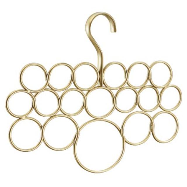 InterDesign Axis 18-Loop Scarf Holder, Pearl Gold
