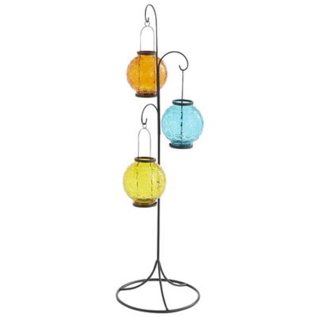 Medallion Hanging Floor Lantern - Multi