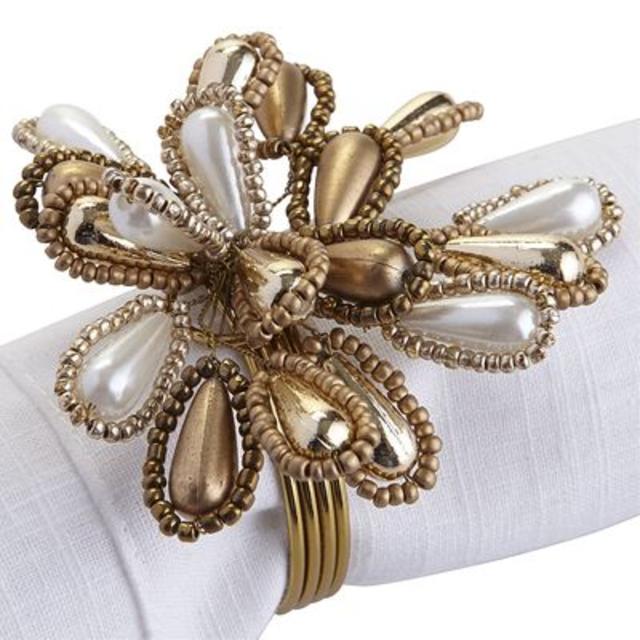 Beaded Metallic Luxe Napkin Ring
