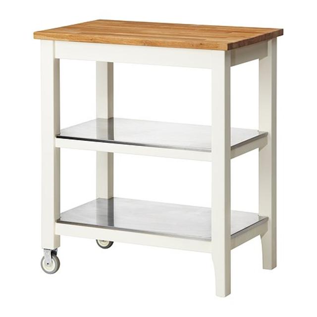 STENSTORP Kitchen cart, white, oak