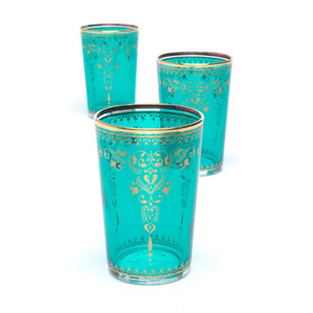 Turquoise Moroccan Tea Glasses