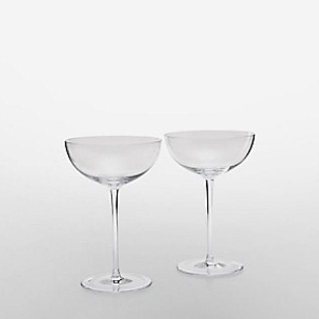 Dauphin Champagne Saucer Set in Clear