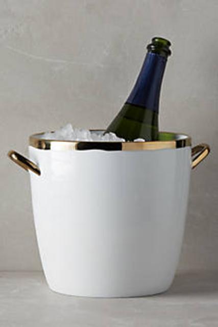 Gold-Rimmed Ice Bucket