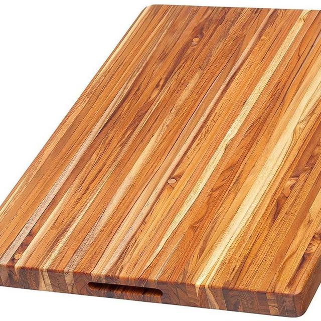 Teakhaus Wooden Cutting Board - Large Wooden Rectangle Carving Board With Hand Grip (24 x 18 x 1.5 Inch) - Sustainably Sourced by Teakhaus