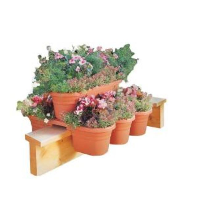 Bloem 21 in. Terra Cotta Milano Rail Planter (4-Piece)
