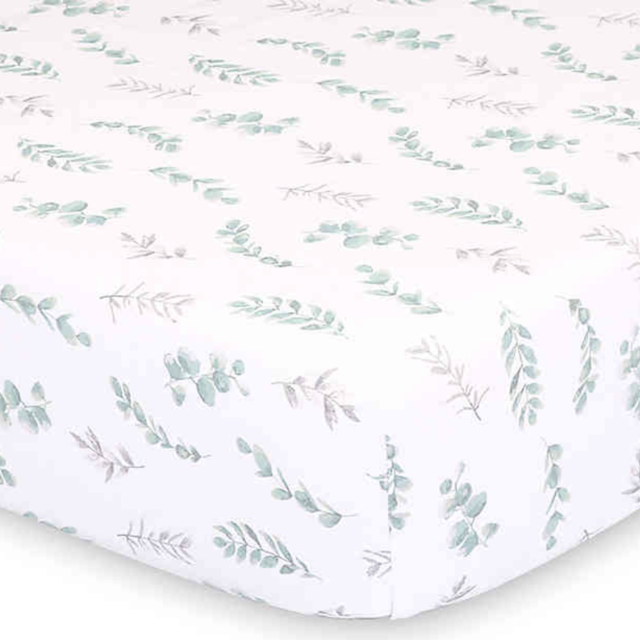 The Peanutshell™ Farmhouse Floral Leaves Fitted Crib Sheet