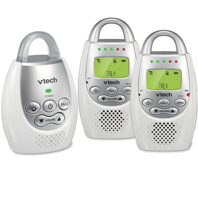 VTech DM221-2 Audio Baby Monitor with up to 1,000 ft of Range, Vibrating Sound-Alert, Talk Back Intercom, Night Light Loop & Two Parent Units