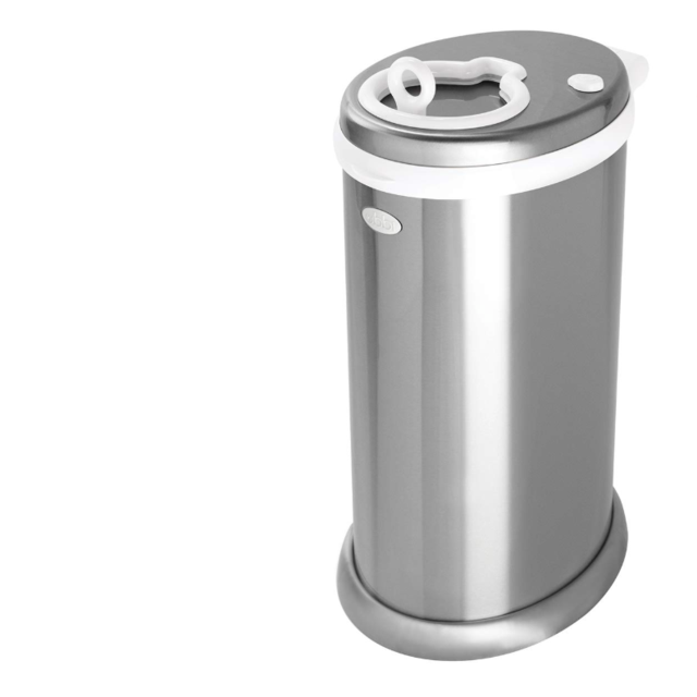 UBBI Stainless Steel Odor Locking, No Special Bag Required Money Saving, Awards-Winning,Modern Design Registry Must-Have Diaper Pail, Chrome