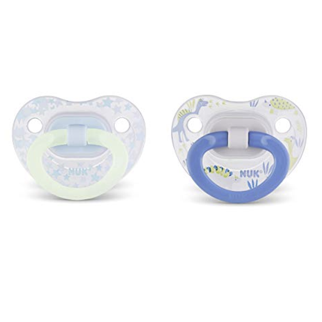 NUK Glow-in-The-Dark Orthodontic Pacifiers, 0-6 Months, 4-Pack