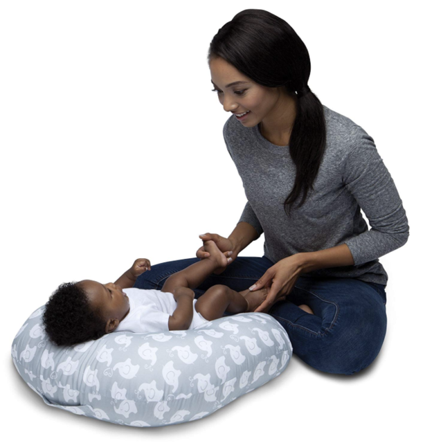 Boppy Original Newborn Lounger, Elephant Love Gray