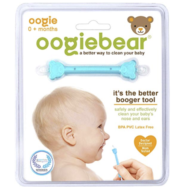 oogiebear - The Safe Baby Nasal Booger and Ear Cleaner; Baby Shower and Registry Essential Snot Removal Tool - 1 Count