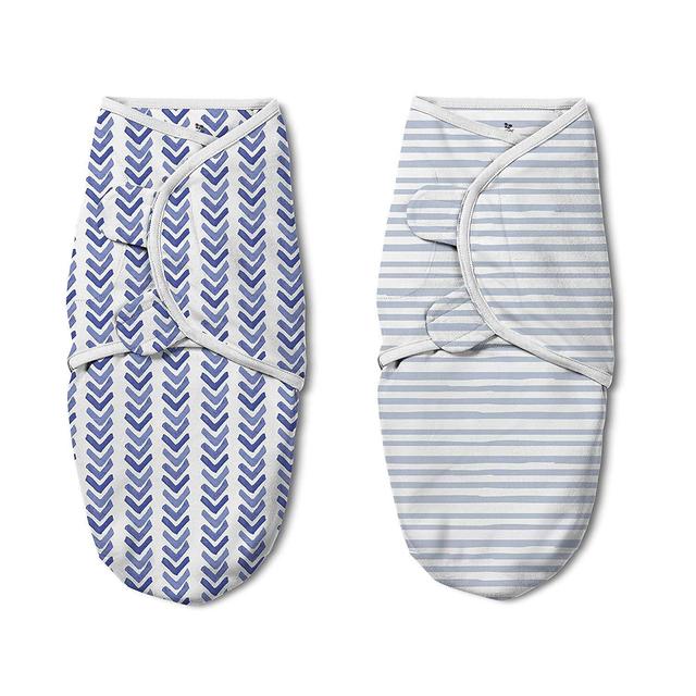 SwaddleMe Original Swaddle Luxe Edition with Easy Change Zipper 2-PK - Watercolor Indigo - 0-3M