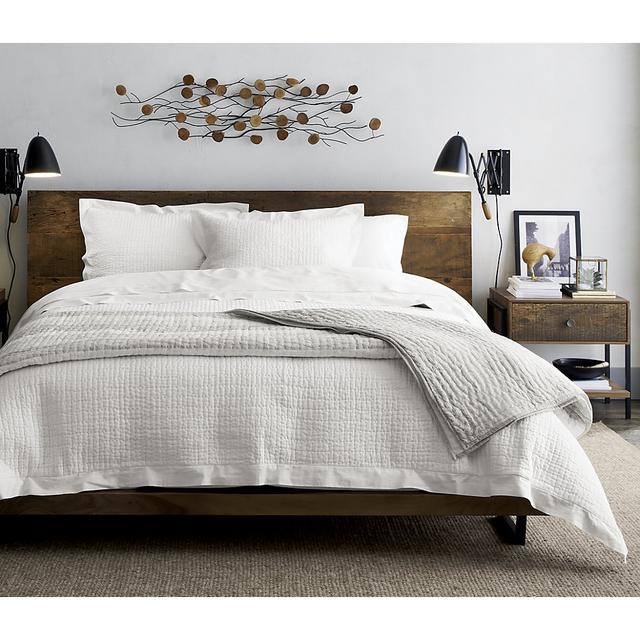 Queen Celeste White Duvet Cover, Crate & Barrel
