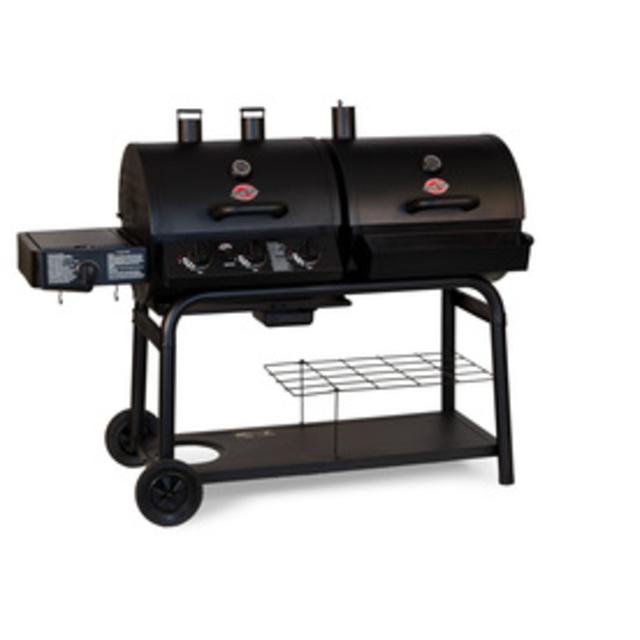 Char-Griller Duo 3-Burner (40,800-BTU) Liquid Propane Gas and Charcoal Grill with Side Burner