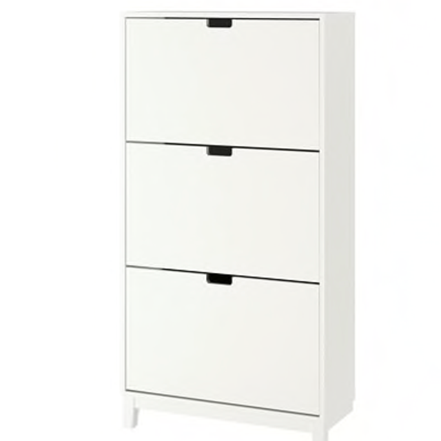 STÄLL								Shoe cabinet with 3 compartments, white