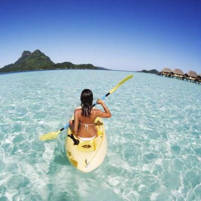 Kayaking in Bora Bora