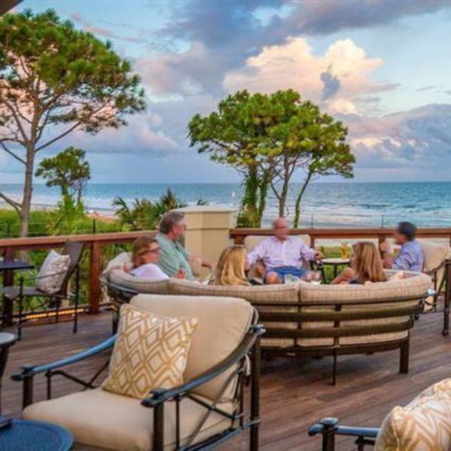 Romantic honeymoon oceanfront dining