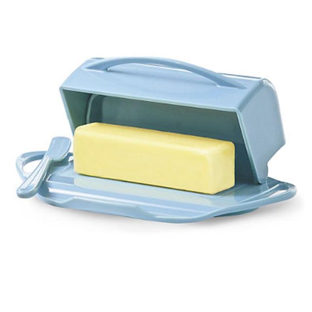 Butterie™ Flip-Top Butter Dish with Spreader in Blue