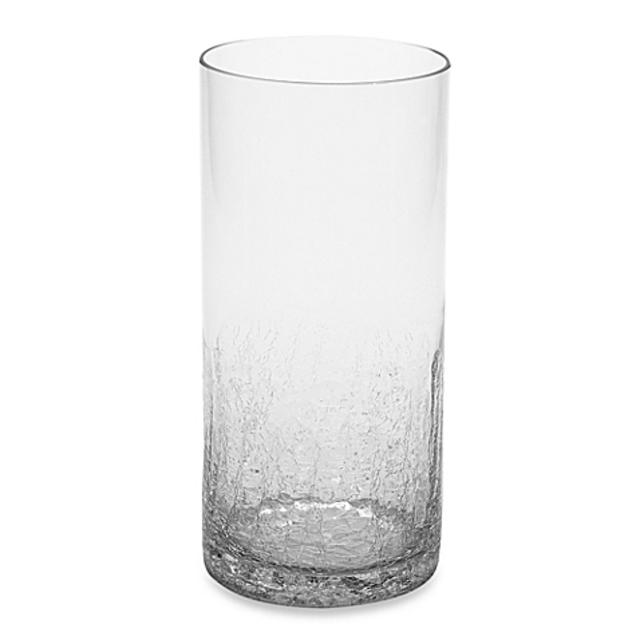 10.2-Inch Half Crackle Glass Vase